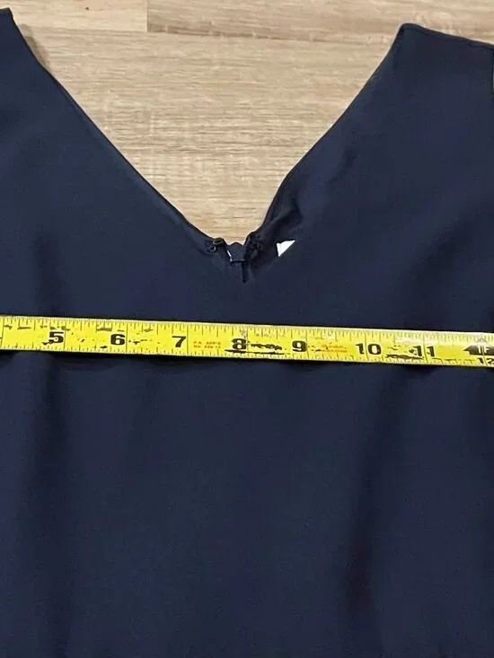 Sam Edelman pleated skirt midi dress - navy size 0 Flowy wedding guest - Picture 4 of 9